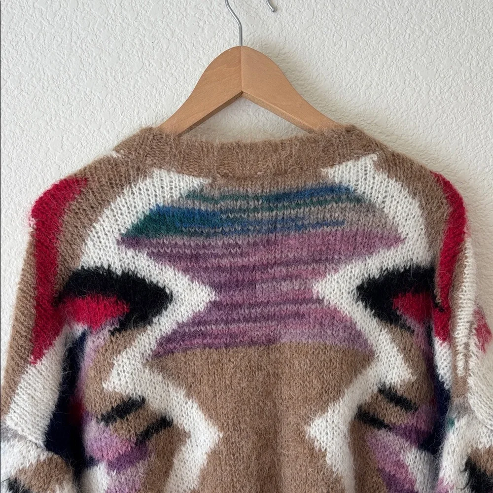 Anthropologie Moulinette Soeurs Colorful Zigzag Alpaca/Wool Cardigan Size M/L - Picture 8 of 10